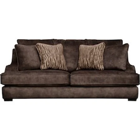 Casual Sofa with Ski-Slope Arms